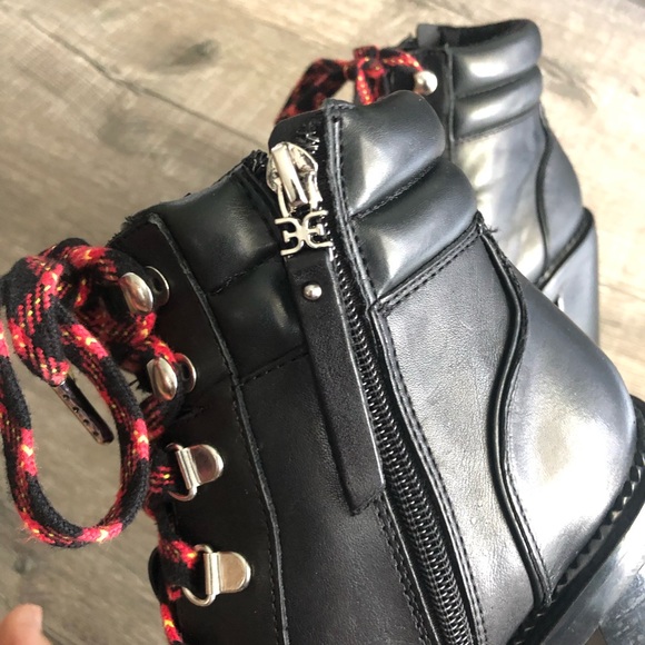 Sam Edelman Sade Carolena High Heel Hiker Lace Up Boots - Picture 7 of 9